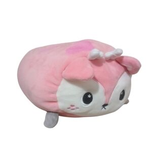 Moosh-Moosh Pink Deer Cuddly Softest Plushie Plush Toy with heart accents 7in